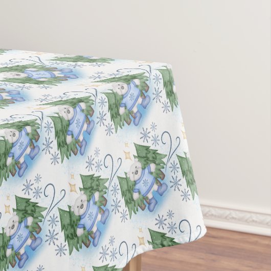 フェスティバルポーラベアーズクリスマスホリデー テーブルクロス (インサイチュ)