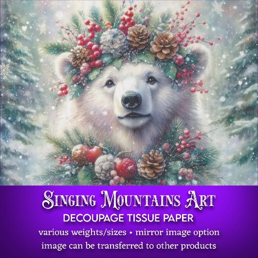 フェスティバルポーラーベアークリスマスクラフトデクページ 薄葉紙