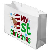 フェスティバルマイ初めてのクリスマスベビー ユニセックス ラージペーパーバッグ (裏面アングル)