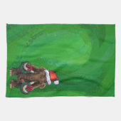 フェスティバルマストドンオングリーン キッチンタオル (横)