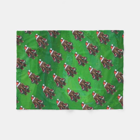 フェスティバルマストドンオングリーン フリースブランケット (正面(横))