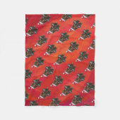 フェスティバルマストドンオンレッド フリースブランケット (正面)