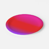 フェスティバルマゼンタ赤紫グラデーション ペーパープレート (アングル)