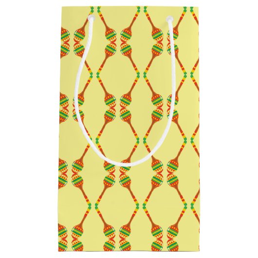 フェスティバルマラカス模様 スモールペーパーバッグ (正面)