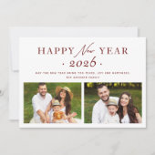 フェスティバルマルーンレッド205ハッピーニューイヤー2写真 シーズンカード (正面)