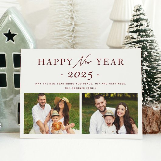 フェスティバルマルーンレッド205ハッピーニューイヤー2写真 シーズンカード