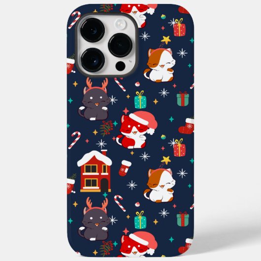 フェスティバルマンガサンタキャットお祝い Case-Mate iPhoneケース (裏面)