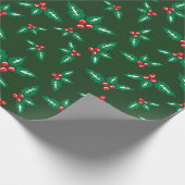 フェスティバルミスタントクリスマスギフトグリーンシームレス ラッピングペーパー (角)