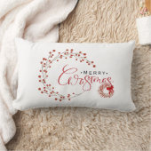 フェスティバルミニマリストレッドベリーメリークリスマス ランバークッション (ブランケット)