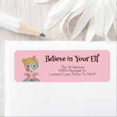 フェスティバルミニマルクリスマスハンド引き小妖精や小人帽子 ラベル (インサイチュ)