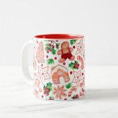 フェスティバルミニマルジンガーブレッドクッキーのクリスマス ツートーンマグカップ (正面左)