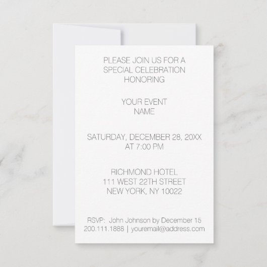 フェスティバルミュージックコンサートシックVIP招待状 招待状 (裏面)