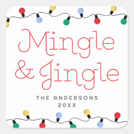 フェスティバルミングル&ジングルカラフルクリスマスライト スクエアシール