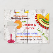 フェスティバルメキシカンフィエスタカップルウェディングシャワー 招待状 (正面/裏面)