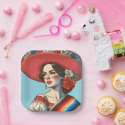 フェスティバルメキシカンフィエスタパーティーの好意 ペーパープレート (パーティー)