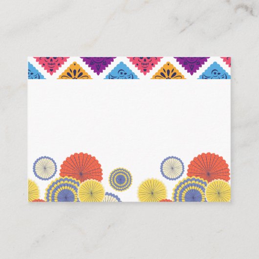 フェスティバルメキシコの紙ファンサボテンの本ベビー エンクロージャーカード (裏面)