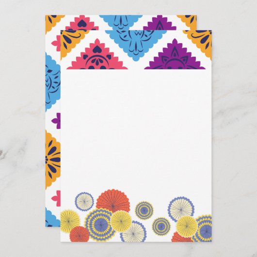 フェスティバルメキシコ紙ファンカ空白のード 招待状 (正面/裏面)