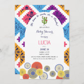 フェスティバルメキシコ紙ファンサボテン赤ちゃんシャワー 招待状 (正面/裏面)