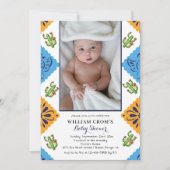 フェスティバルメキシコ紙ファンサボテン赤ちゃんシャワー 招待状 (正面)