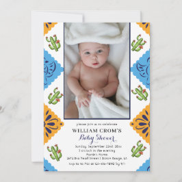 フェスティバルメキシコ紙ファンサボテン赤ちゃんシャワー 招待状