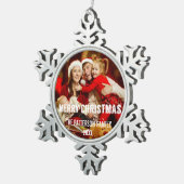 フェスティバルメリモダンークリスマスフォトオーナメント スノーフレークピューターオーナメント (右)