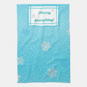フェスティバルメリー'すべて'ウィンターブルーホリデイ キッチンタオル (縦)