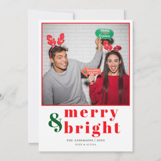 フェスティバルメリーと明るいクリスマスの写真 シーズンカード (正面)