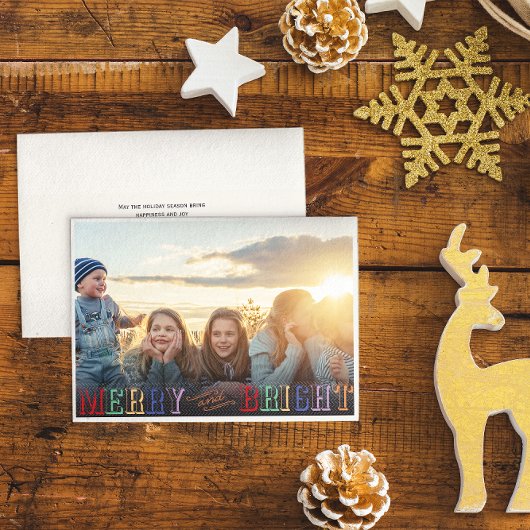 フェスティバルメリーと明るいクリスマスフォトホリデー シーズンカード