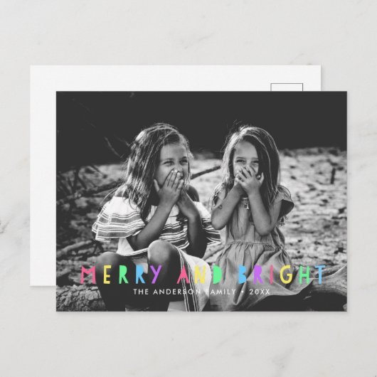 フェスティバルメリーと明る独身のいフォトクリスマス シーズンポストカード (正面/裏面)