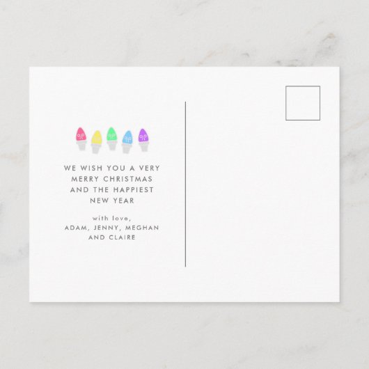 フェスティバルメリーと明る独身のいフォトクリスマス シーズンポストカード (裏面)