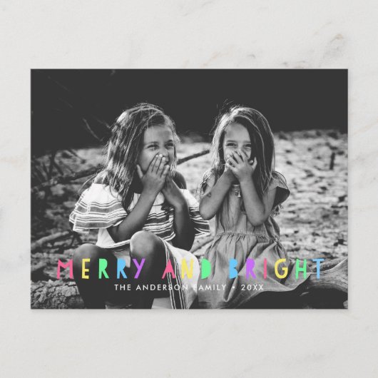 フェスティバルメリーと明る独身のいフォトクリスマス シーズンポストカード (正面)