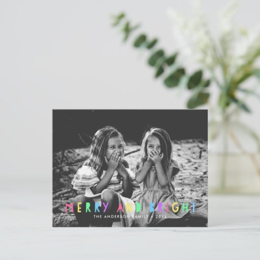 フェスティバルメリーと明る独身のいフォトクリスマス シーズンポストカード (スタンド正面)