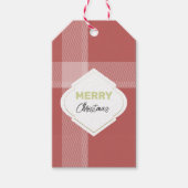 フェスティバルメリーエレガントクリスマスタータンチェックブルゴーニュ ギフトタグ (正面)