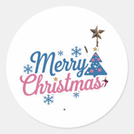 フェスティバルメリークリスマスのステッカー丸スタンプをセット ラウンドシール