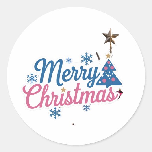 フェスティバルメリークリスマスのステッカー丸スタンプをセット ラウンドシール (正面)