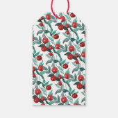 フェスティバルメリークリスマスウォーターカラーレッドベリー ギフトタグ (裏面)