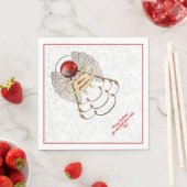 フェスティバルメリークリスマスエンジェルレッド/金ゴールド映画 スタンダードランチョンナプキン (インサイチュ)