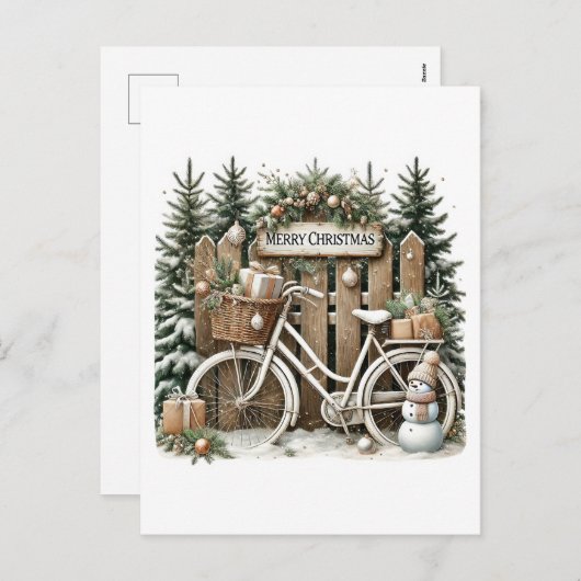 フェスティバルメリークリスマスカントリーが自転車を売った シーズンポストカード (正面/裏面)