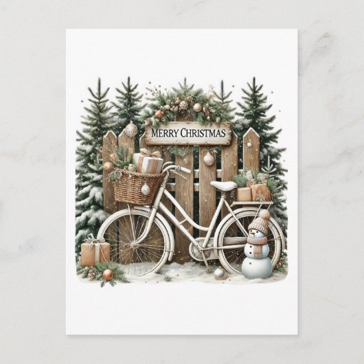 フェスティバルメリークリスマスカントリーが自転車を売った シーズンポストカード (正面)