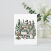 フェスティバルメリークリスマスカントリー雪だるま群 シーズンポストカード (スタンド正面)