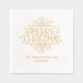 フェスティバルメリークリスマスカンパニー/ファミリー名 箔ナプキン (正面)