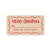 フェスティバルメリークリスマスクラフトから見てギフト ラベル (正面)