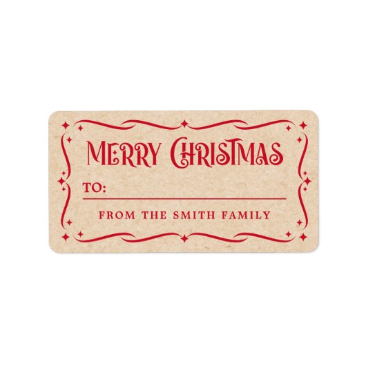 フェスティバルメリークリスマスクラフトから見てギフト ラベル (正面)