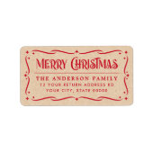 フェスティバルメリークリスマスクラフトルック差出人住所 ラベル (正面)