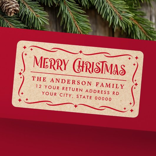 フェスティバルメリークリスマスクラフトルック差出人住所 ラベル