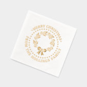 フェスティバルメリークリスマスグリーティングリース名 箔ナプキン (左)