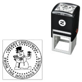 フェスティバルメリークリスマスグリーティング雪だるま名 セルフインキングスタンプ (インサイチュ)