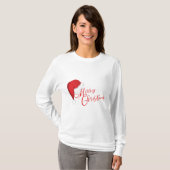 フェスティバルメリークリスマスサンタハットヴィンテージ Tシャツ (正面フル)