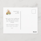 フェスティバルメリークリスマスジンジャーブレッドハウスピンク ポストカード (裏面)