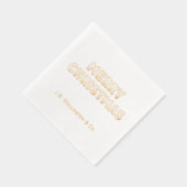 フェスティバルメリークリスマスタイポグラフィ社名 箔ナプキン (右)